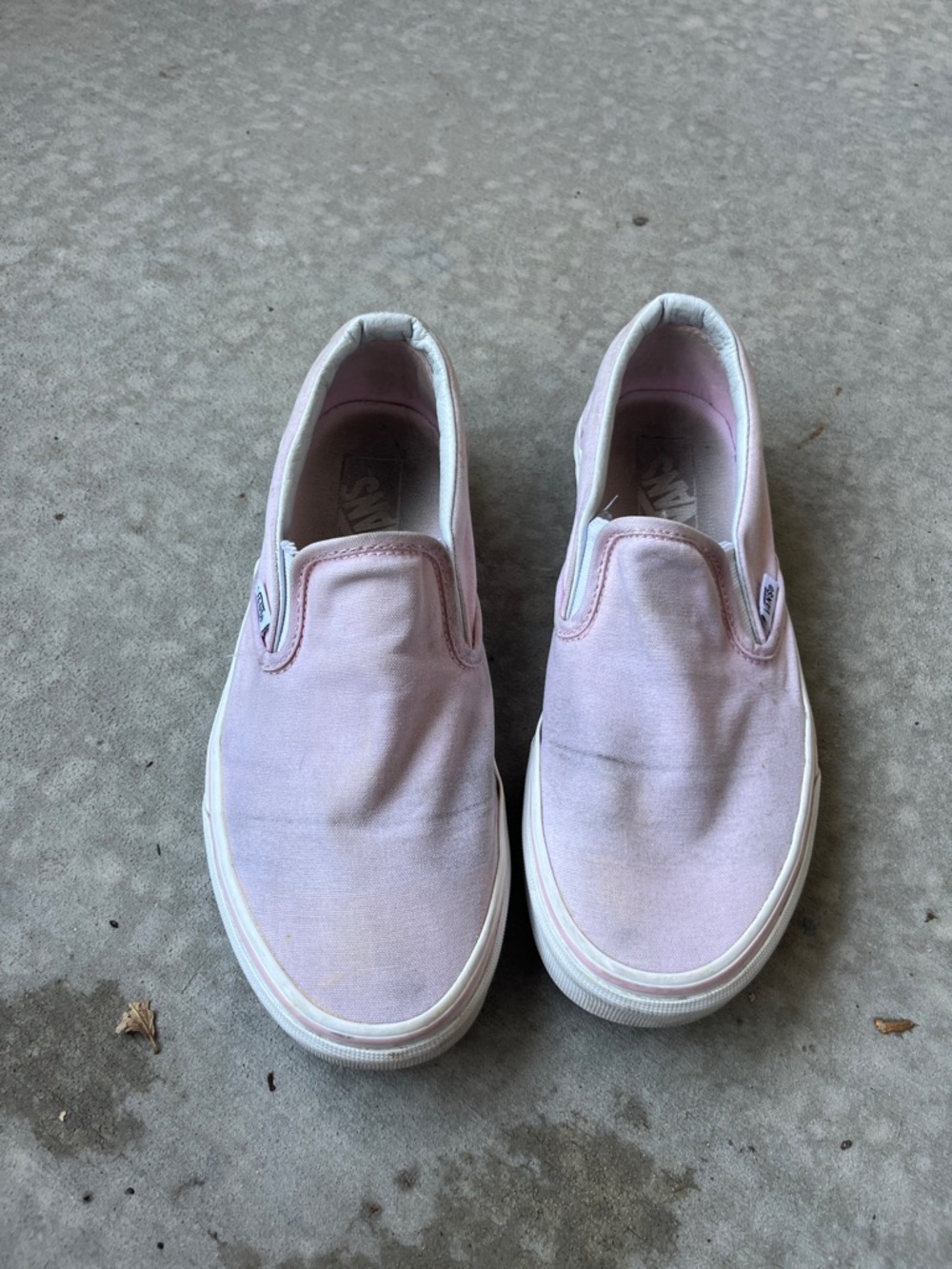 Vans Slip-On Sneakers in Pale Pink Canvas